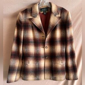 Sold! Ralph Lauren Brown Plaid Women's Blazer